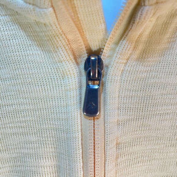 Orvis Men's solid yellow trout bum 1/4 zip pullover Sweater long sleeve EUC - Picture 4 of 7